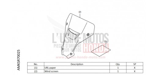 KIT,SMOKE WIND SCREEN CRF1100D2N de 2022